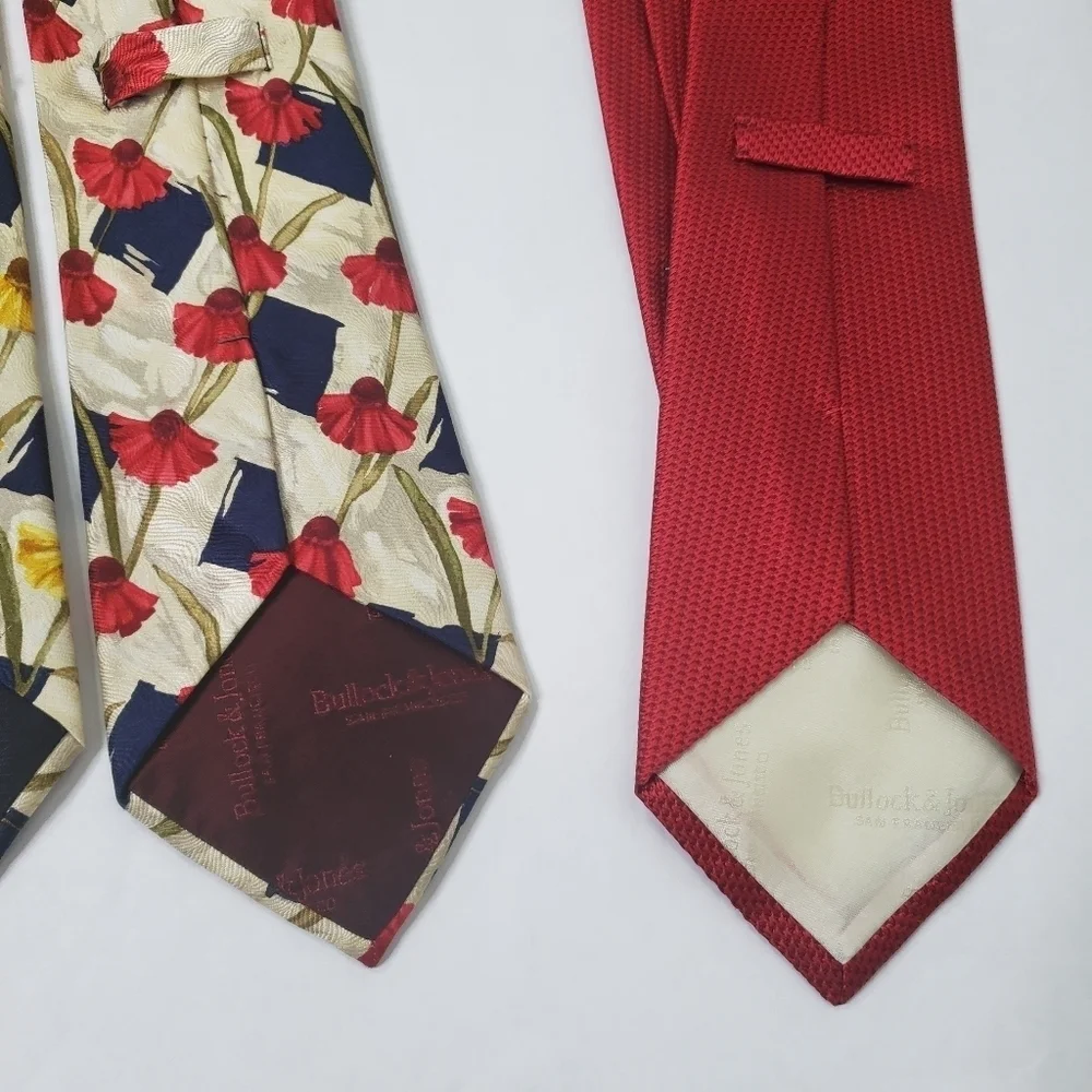 Bullock & Jones silk ties bundle of 6 fruit and floral